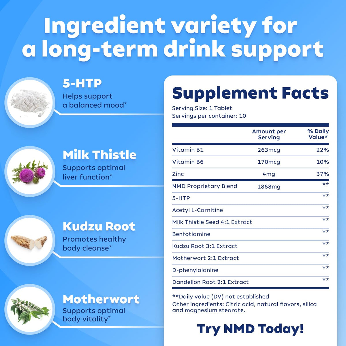 NoMoreDrinks Alcohol Cravings Reducer - Stop Drinking Alcohol Supplements & Liver