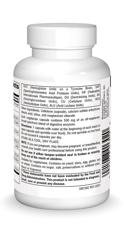 Source Naturals Essential Enzymes 500mg Bio-Aligned Multiple Enzyme