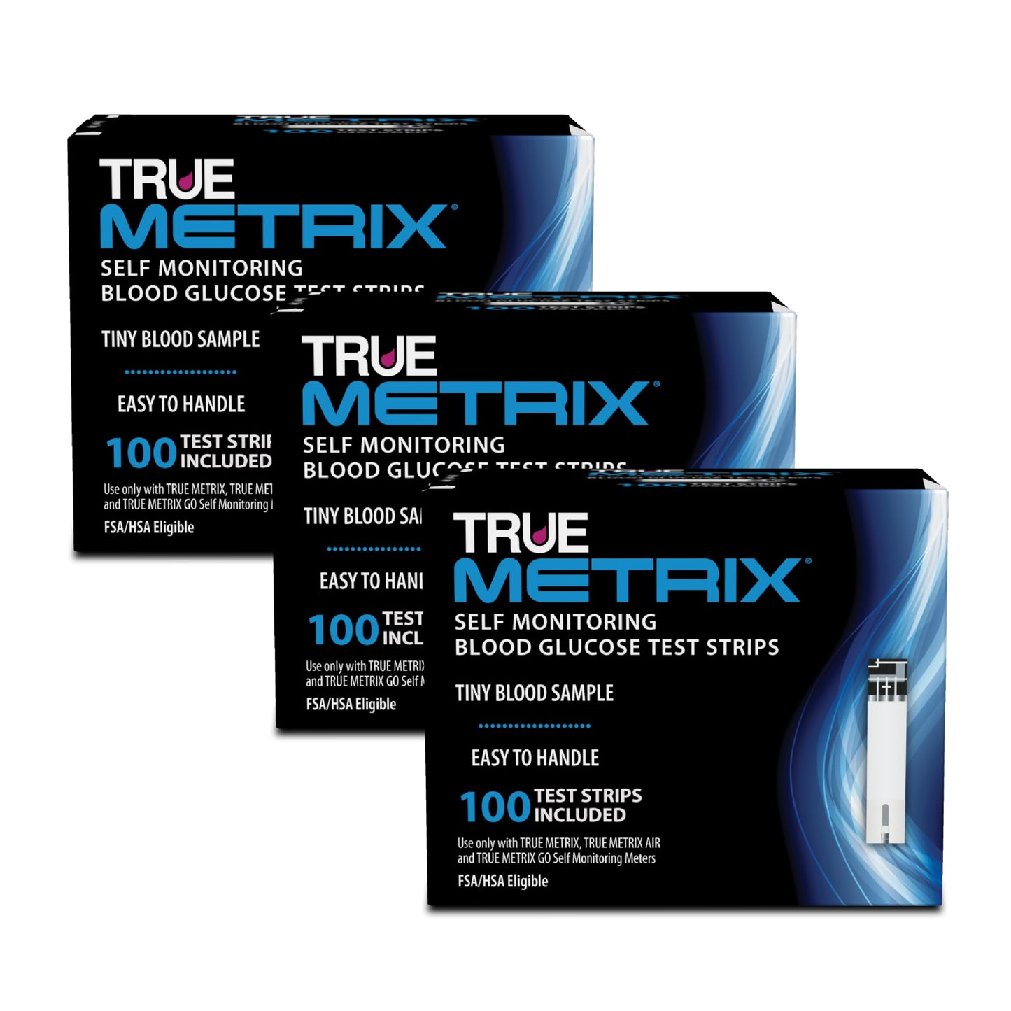 TRUE METRIX Self Monitoring Blood Glucose Test Strips, 100 Count | Blood Glucose Test Strips Compatible with TRUE METRIX Family of Self Monitoring Blood Glucose Meters, Value Pack