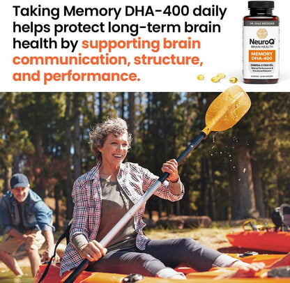 LifeSeasons NeuroQ Memory DHA-400 - Omega-3 Fish Oil Supplement - Mental Performance & Balance - Supports Neuro Brain Health - Protects Against Memory Loss & Improves Focus - 120 Softgels