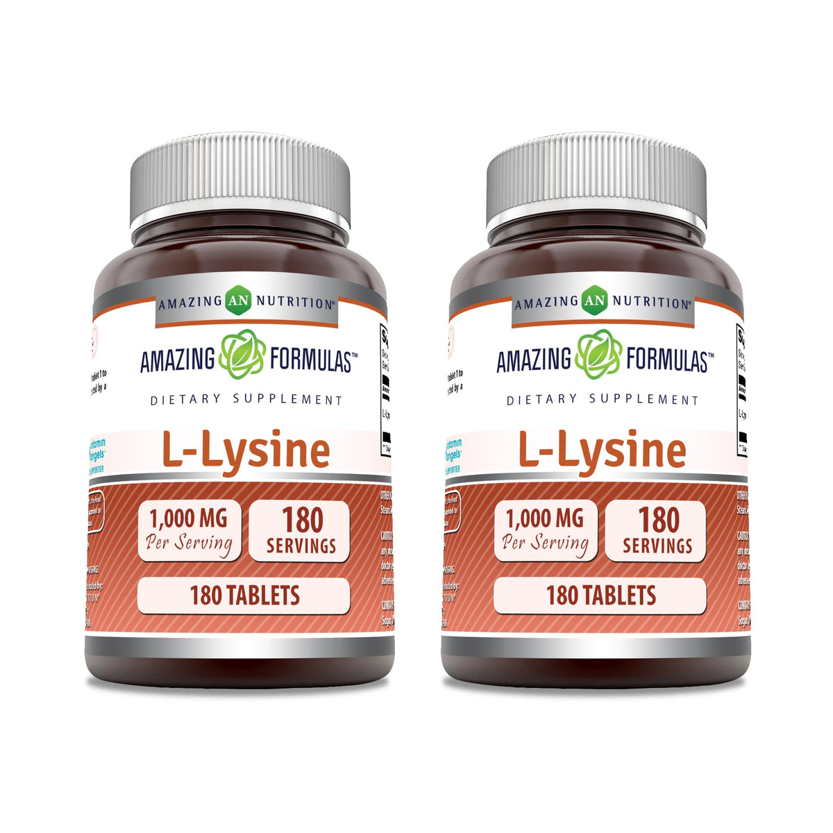 Amazing Formulas L-Lysine 1000 Mg Amino Acid Supplement | Tablets | Non-GM0 | Gluten-Free | Made in USA (1 Pack | 180 Count)