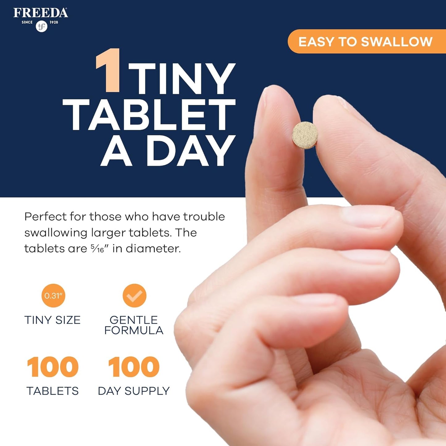 Freeda Iron Supplement - Ferrous Fumarate Iron Tablets | Gentle Ferrous Fumarate Iron Tablets - Support Energy & Red Blood Cells - Easy-To-Swallow - Kosher & Made In USA
