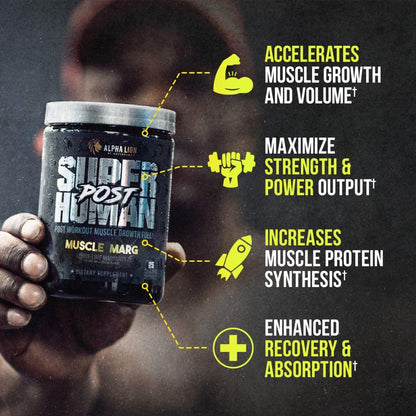 Alpha Lion Superhuman Post Workout Recovery, Muscle Builder Drink, Creatine Powder + More for Lean Muscle Growth, Strength & Volume, Supplement for Women & Men (25 Servings, Gainy Smith Apple)
