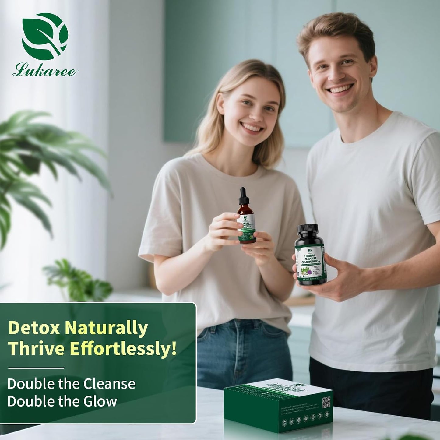 Liquid Chlorophyll Drops with Caps for Immune, Detox & Antioxidant | Chlorophyll Daily Combo for Digestion & Gut Health, Energy, Internal Deodorizer, Vegan, Sugar-Free, 2Oz + 120 Caps