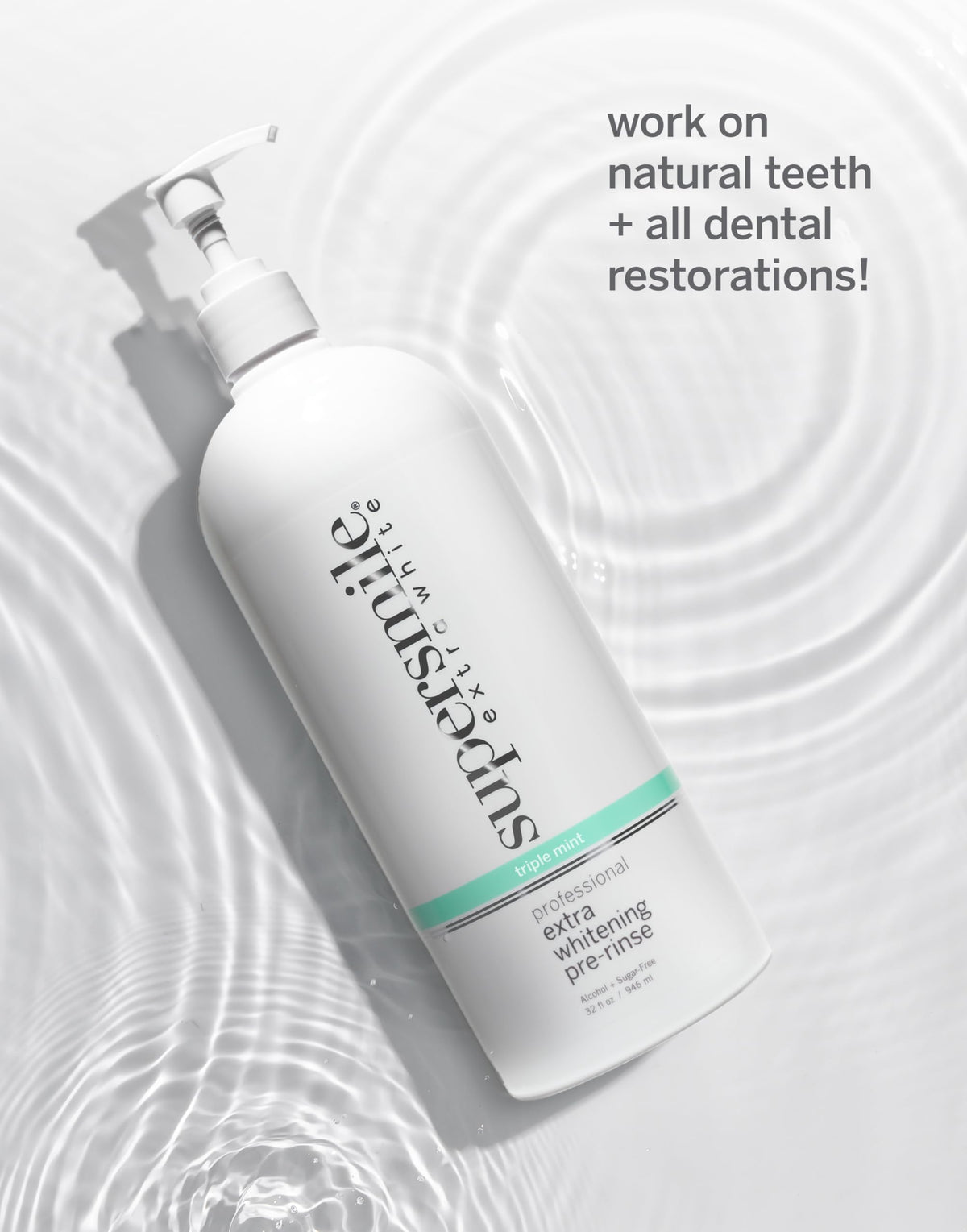 Supersmile Extra Whitening Pre-Rinse, Triple Mint, 16 Fl Oz Mouthwash