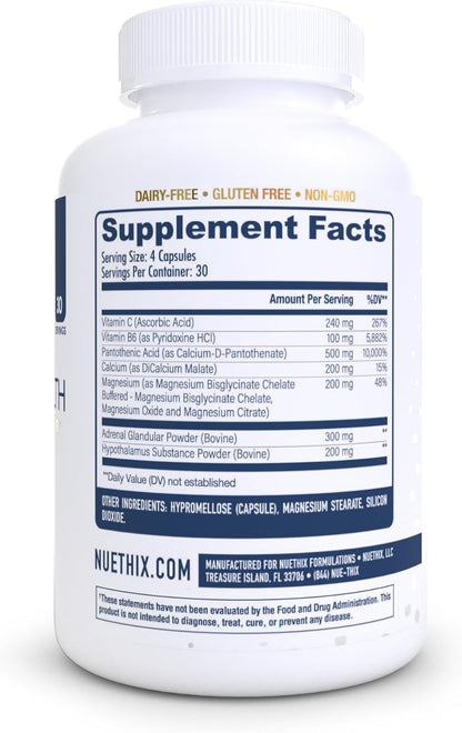 NuEthix Formulations Adrena-Health Dietary Supplement, Support Cortisol Health, Energy Levels, Mood Moderation, Adrenal Support Supplements for Women & Men, Fatigue Supplement - 120 Capsules