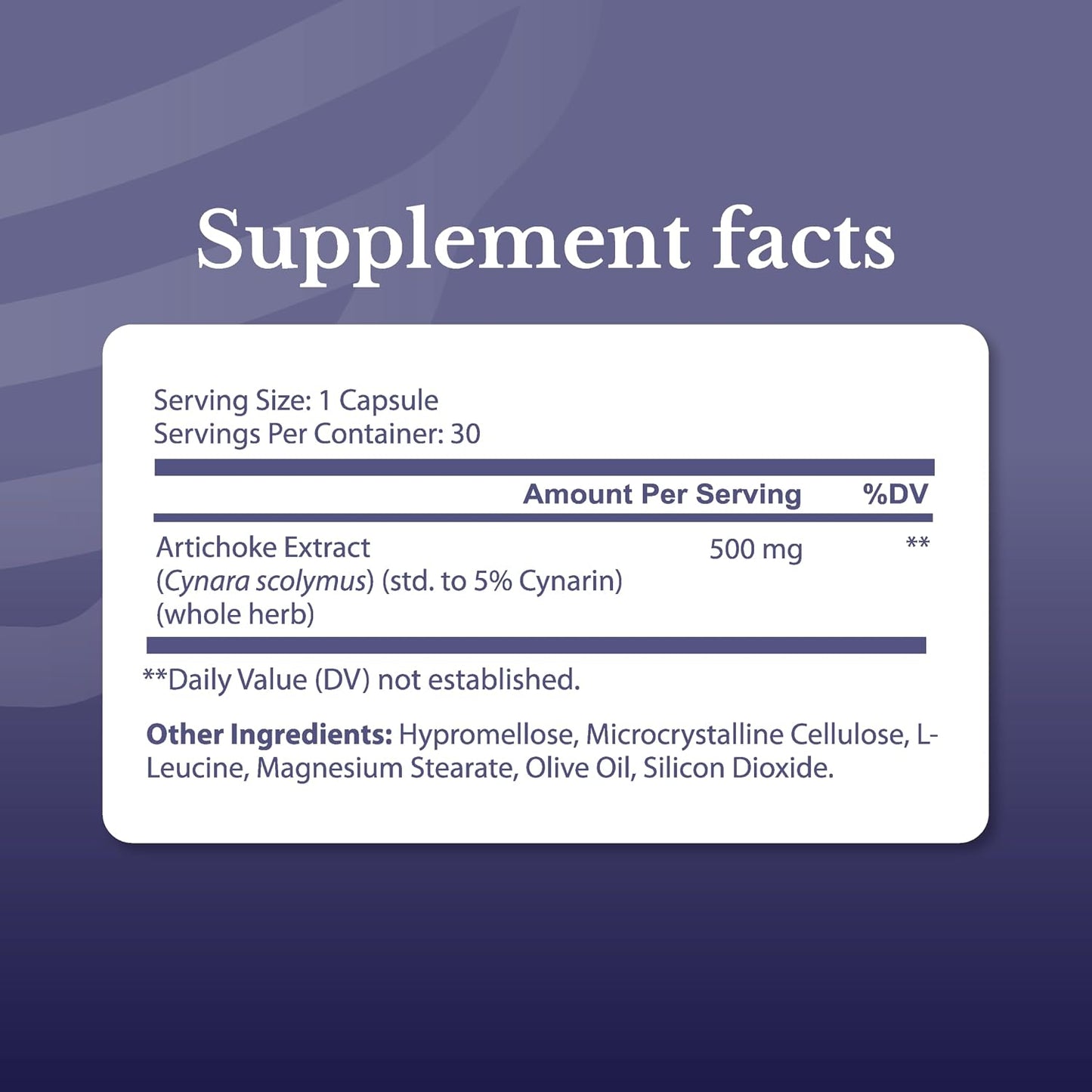Artichoke Extract 500 mg | Liver Support Supplements | Natural Artichoke Extract, Liver Health Supplement, Digestive Support, Vegan, Gluten Free. 30 Days Supply. 30 Capsules