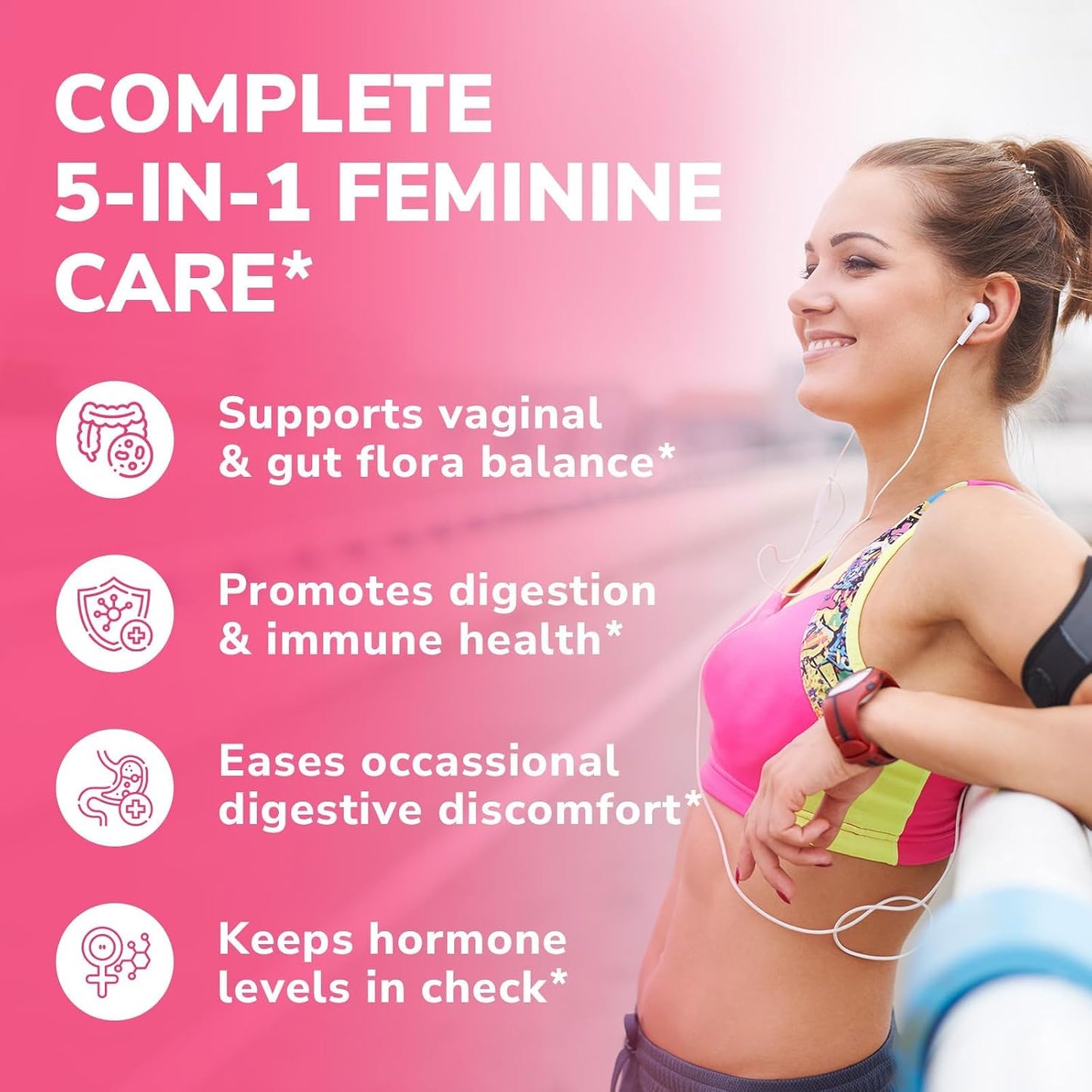 Vitalibre Probiotics for Women 100 Billion CFU 15 Strains, Daily Probiotic | 30 Vegan Capsules, Prebiotic Supplement with Organic Cranberry to Support Vaginal, Digestive, Immune Health, Shelf Stable