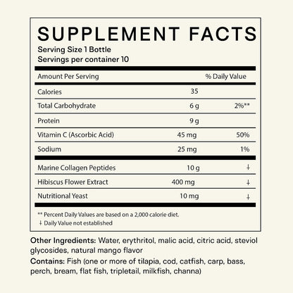 Happy Aging Marine Collagen Peptides Glow Shot 10g - Liquid Collagen for Women with Liposomal Delivery - Promotes Skin Hydration, Elasticity & Radiance - Supports Hair & Nails, 10 Shots