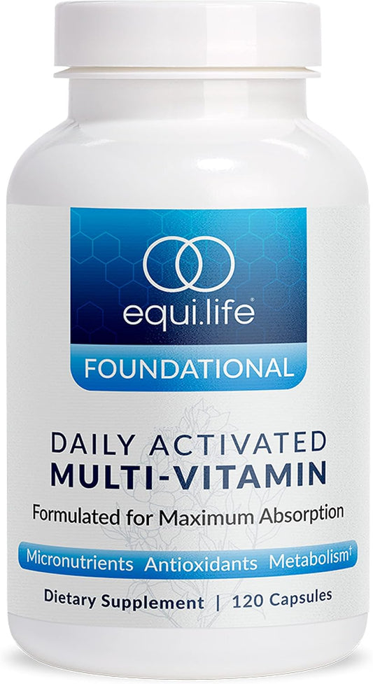 EquiLife Daily Activated Multivitamin for Women & Men, 120 Capsules | Methylated B-Vitamins | Blend of Vitamins, Minerals & Antioxidants | Supports Energy, Metabolism & Bone Health | Gluten Free