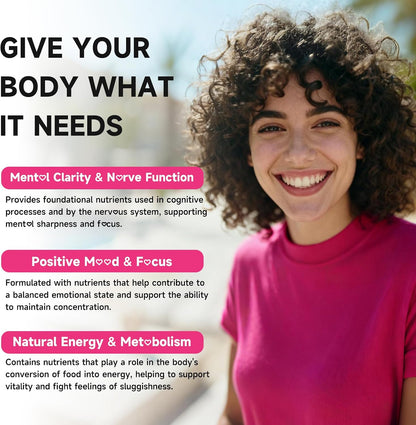 Vitamin B-Complex Gummies for Women & Men, Strawberry Flavor, 60 Count | Methyl B12, B1, B2, B3, B5, B6, B7 & B9 - Vitamin B Complex with Vitamin C for Energy, Brain & Immune Support