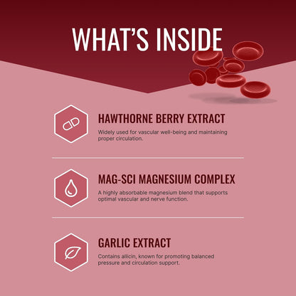Approved Science Bloodsyl - Blood Pressure Support Supplement - Supports BP Levels Already Within Normal Range - Hawthorn Berry, Garlic, Magnesium and Hibiscus Pills - Vegan - 180 Capsules, 3 Months