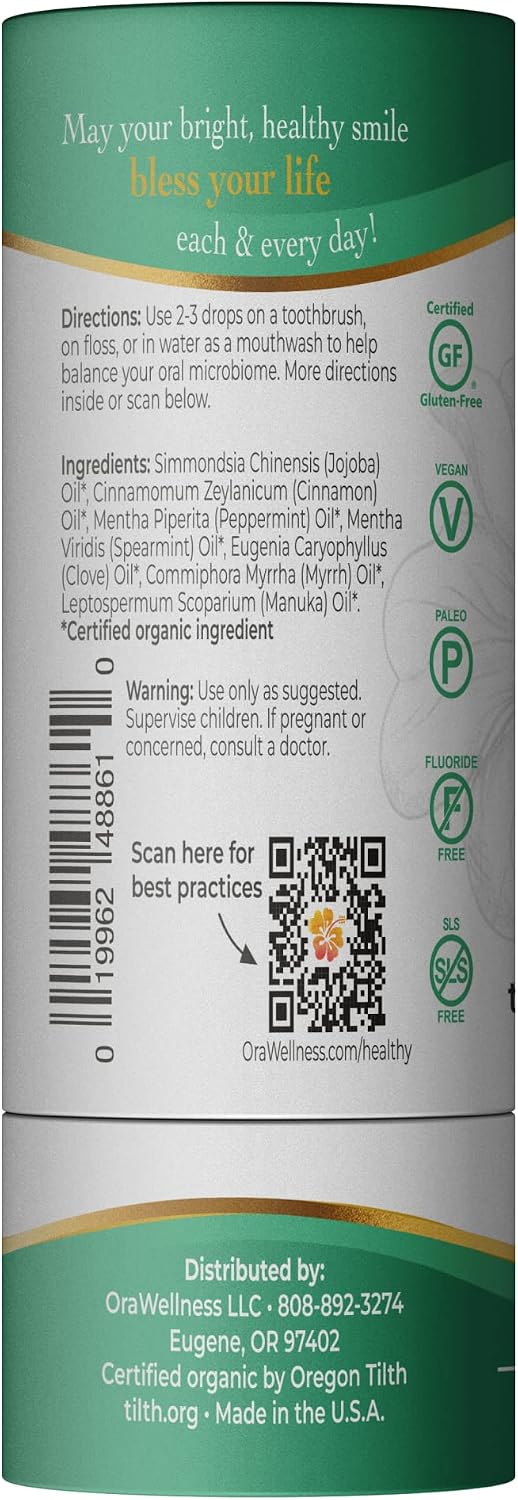 OraWellness Nut Free Healthy Mouth Blend Organic Toothpaste & Mouthwash Alternative + BrushEco Bamboo Toothbrush with 3 Rows to Reduce Gum Disease, Promote Healthy Teeth and Gums