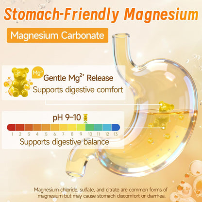 Magnesium Carbonate Gummies 600mg for Adults, 14-in-1 Sugar Free Magnesium Gummies for Relaxation, Muscle, Bone, Energy and Digestive Comfort Support, Pineapple Flavor, 60 Gummies