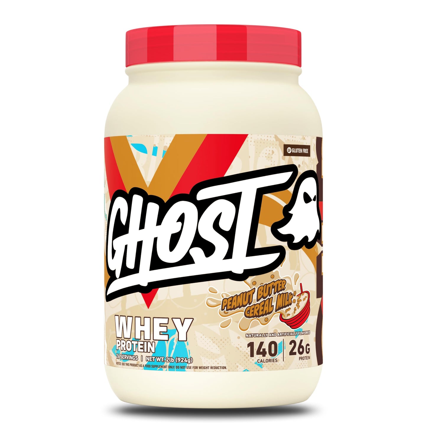 GHOST Whey Protein Powder, Cinnabon - 2LB, 25G of Protein - Cinnamon Roll Flavored Isolate, Concentrate & Hydrolyzed Whey Protein Blend - Post Workout Shakes - Soy & Gluten Free