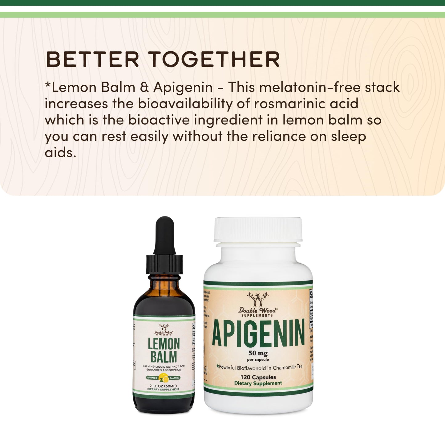 Double Wood Supplements Organic Lemon Balm Tincture - for Digestion & Relaxation 590mg - 2FL OZ, 120 Servings (Better Absorbed Than Capsules, Great for Lemon Balm Tea)