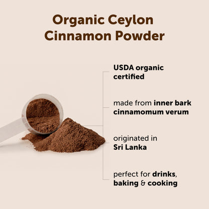 Micro Ingredients Organic Ceylon Cinnamon Powder, 8 oz | Sri Lanka Source | True Cinnamon for Spice & Seasoning | Great for Baking, Cooking, & Drinks | Additive Free, Non-GMO