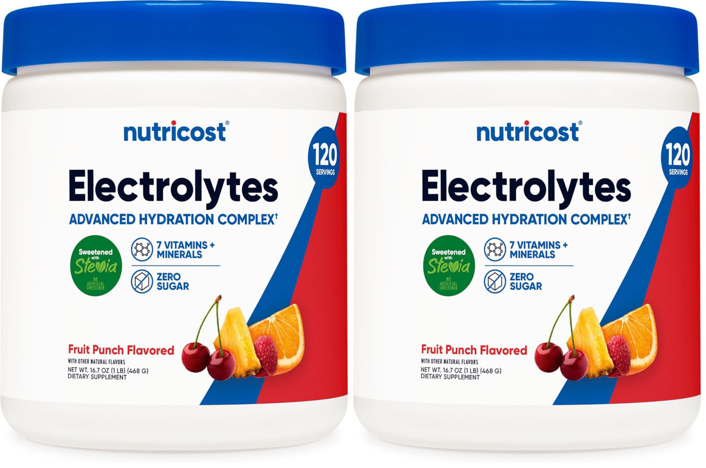 Nutricost Electrolyte Complex Powder (120 Servings, Fruit Punch) | Hydration Supplement Drink Mix with Vitamins and Minerals