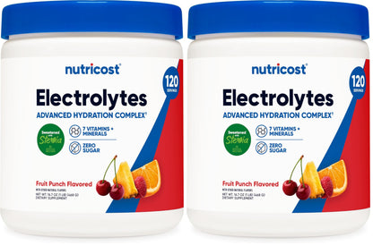 Nutricost Electrolyte Complex Powder (120 Servings, Fruit Punch) | Hydration Supplement Drink Mix with Vitamins and Minerals