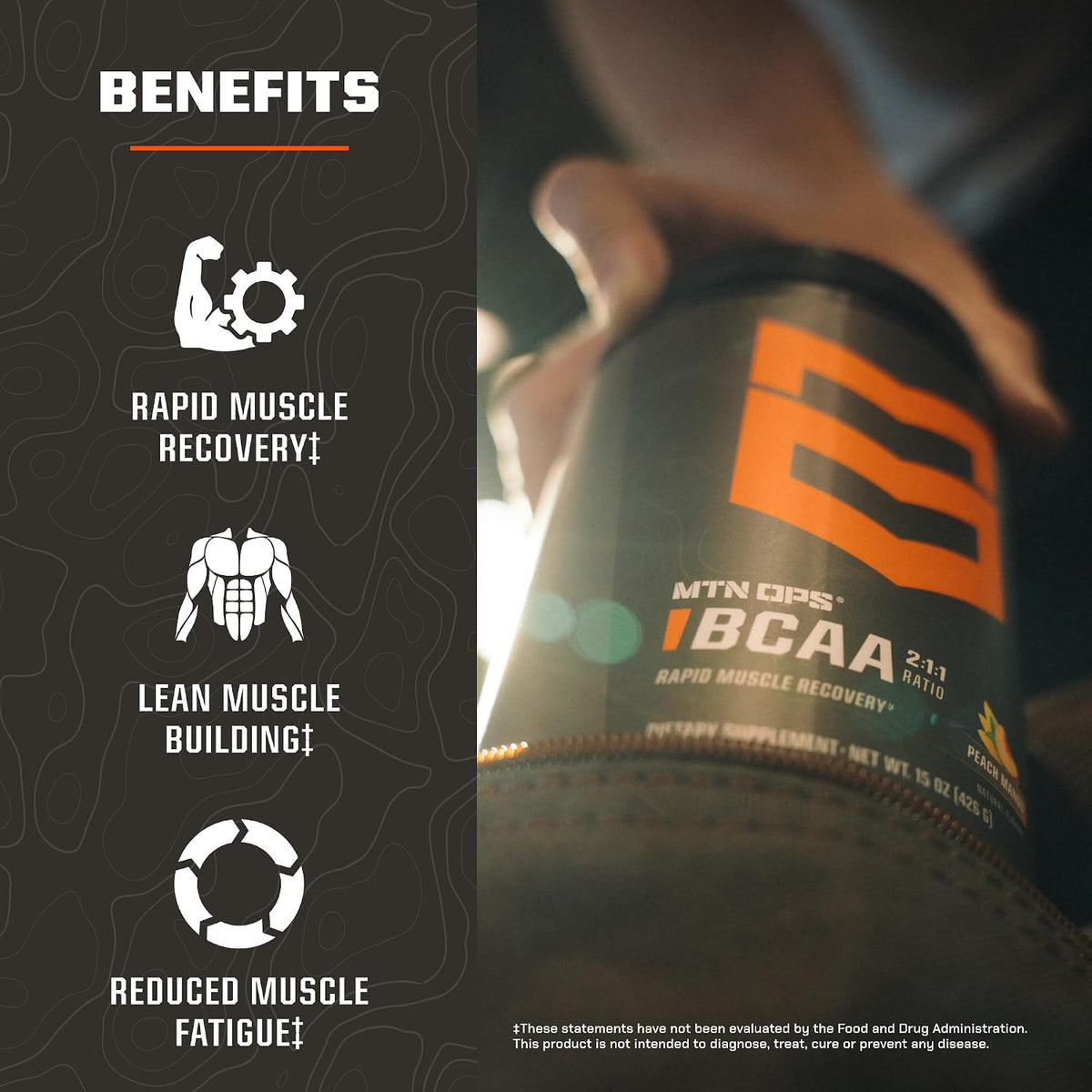 MTN OPS BCAA Powder for Muscle Recovery, Strawberry Dragonfruit