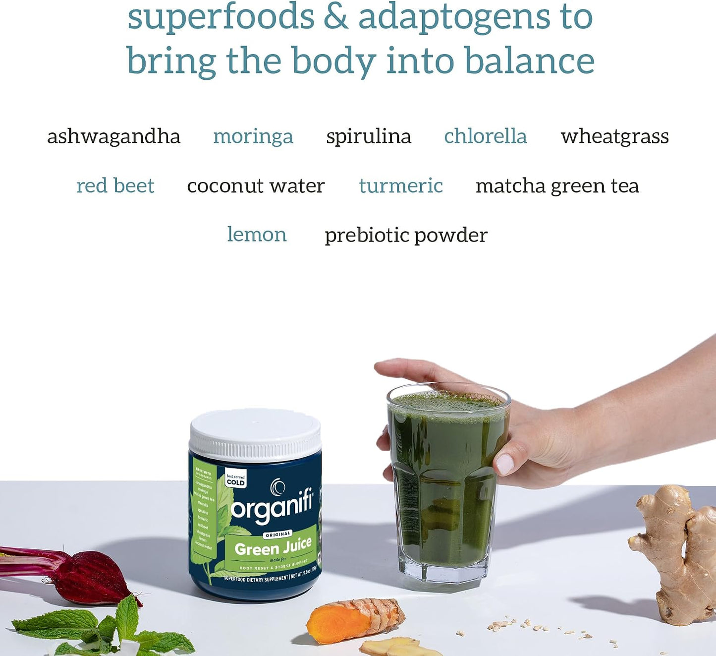 Organifi Green Juice and Red Juice Bundle - 30 Day Supply - Delicious, Refreshing Organic Superfood Supplement Powder With Antioxidants for Energy and Stress Relief Support - No GMO, Gluten, or Soy