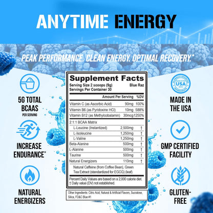 Evlution EVL BCAAs Amino Acids Powder - BCAA Energy Pre Workout Powder for Muscle Recovery Lean Growth and Endurance - Rehydrating Post Workout Recovery Drink with Natural Caffeine - Pink Lemonade