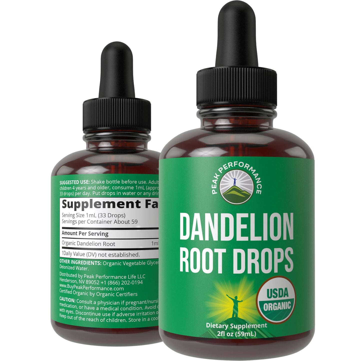 Dandelion Root Extract. USDA Organic Vegan Herbal Liquid Tincture Dandelions Supplement for Women and Men. Leaf Tonic for Immune, Liver, Gut Health. Zero Sugar, Gluten Free Supplements Not Capsules