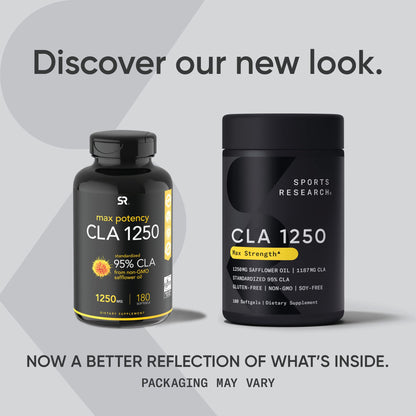 Sports Research CLA - 1250mg with Active Conjugated Linoleic Acid for Men and Women