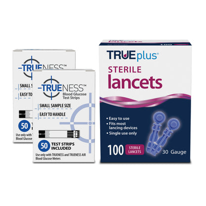TRUENESS Blood Glucose Test Strips, 50 Count | Blood Glucose Test Strips Compatible with TRUENESS Family of Self Monitoring Blood Glucose Meters, Fast 5 Second Results