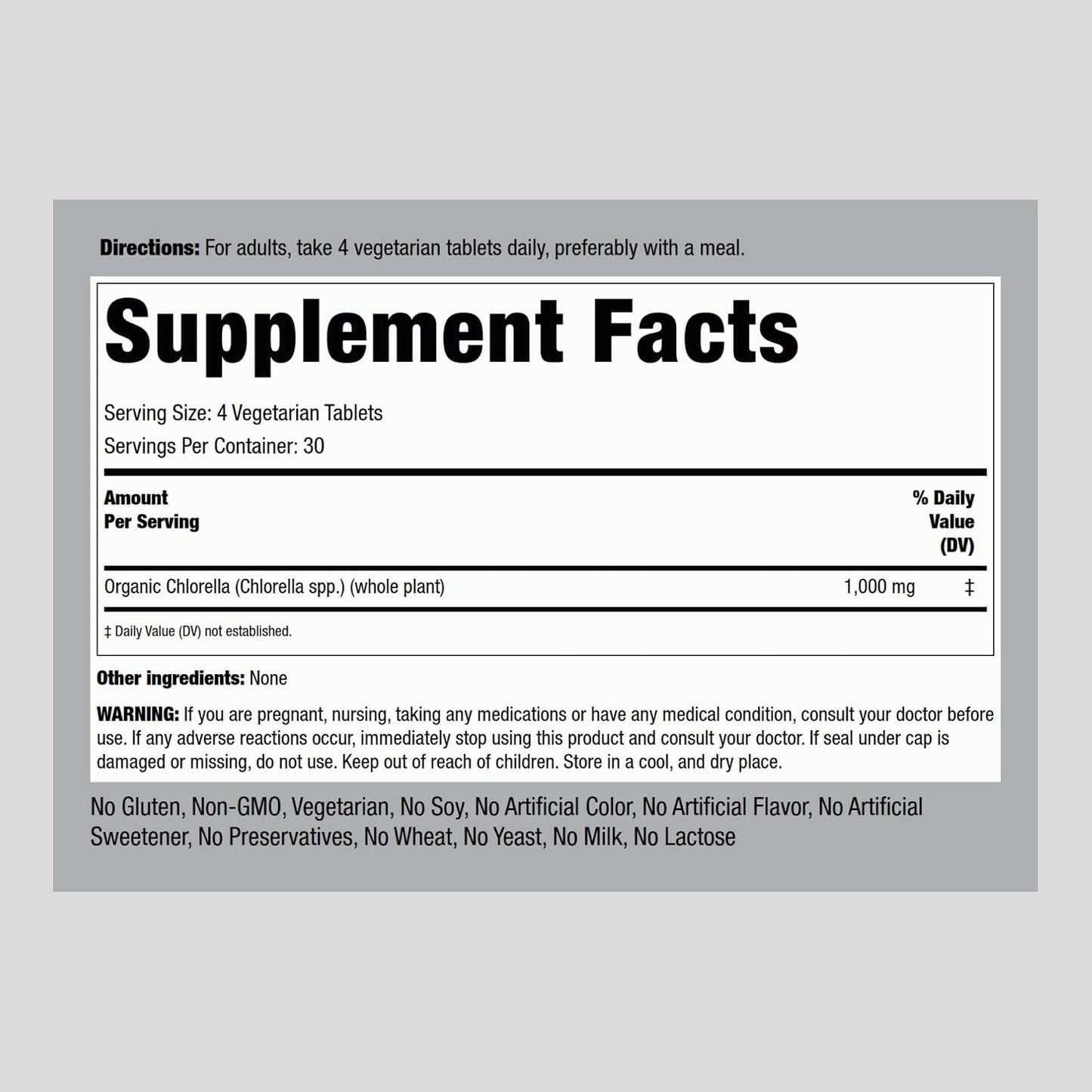 Piping Rock Chlorella | 1000mg | 120 Tablets | Organic Blue-Green Algae | Non-GMO, Gluten Free Supplement