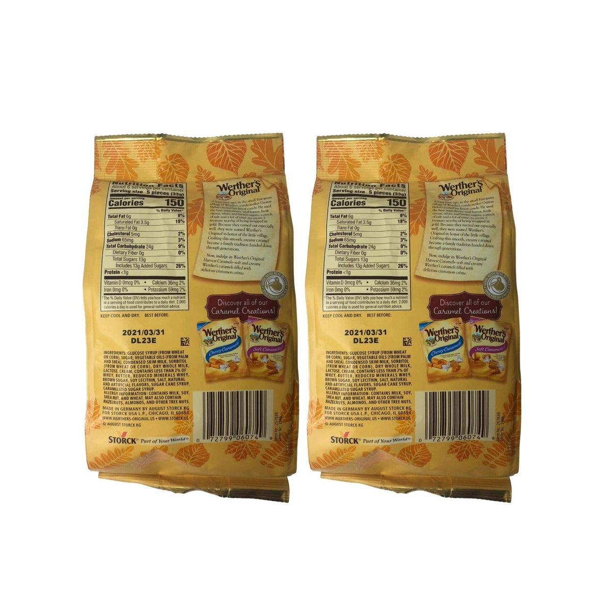 Werther's Original Sugar Free Hard Candies 1.46 Oz (3 Pack)