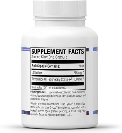 Tesseract Medical Research AnaQuell QR, Stress Relief & Mood Support Supplement, Quick Release L Citrulline & Anandamide, Helps Manage Anxiousness, 45 V-Caps, Size Exclusive to Amazon