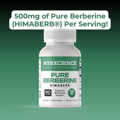 MYOXCIENCE Pure Berberine Himaberb | 500 mg of Berberine HCl per Serving | 90 Servings