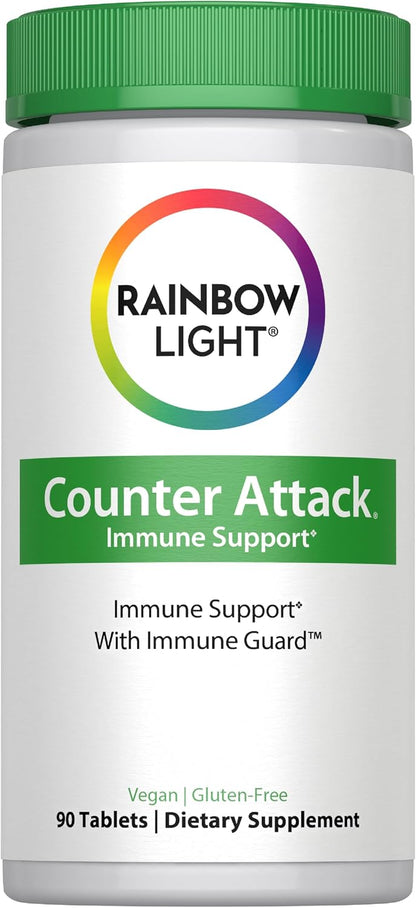 Rainbow Light Counter Attack Immune Defense Support Supplement for Adults | 90 Tablets | with Immune Guard, Zinc & Vitamin C