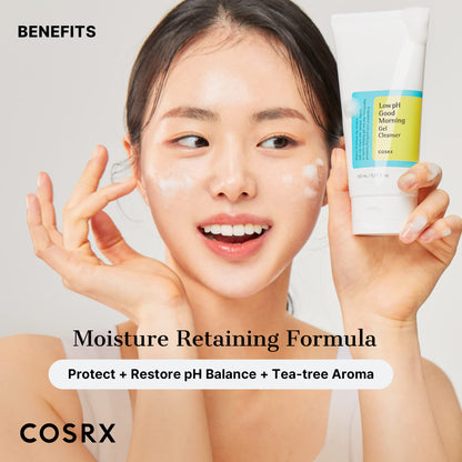 COSRX Low pH Good Morning Gel Cleanser, Daily Mild Face Cleanser for Sensitive Skin