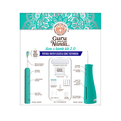 GuruNanda Electric Toothbrush & Water Flosser, 4 Toothbrush Heads, 4 Tips