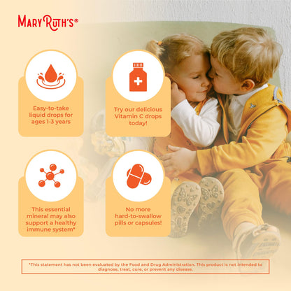 MARYRUTH'S Organic Toddler Vitamin C Drops for Immunity | Ages 1-3 Years | 15 mg Per Serving | Vitamin C for Immune Support & Overall Health | Vegan | Sugar Free | Gluten Free | Non-GMO | 30 Servings