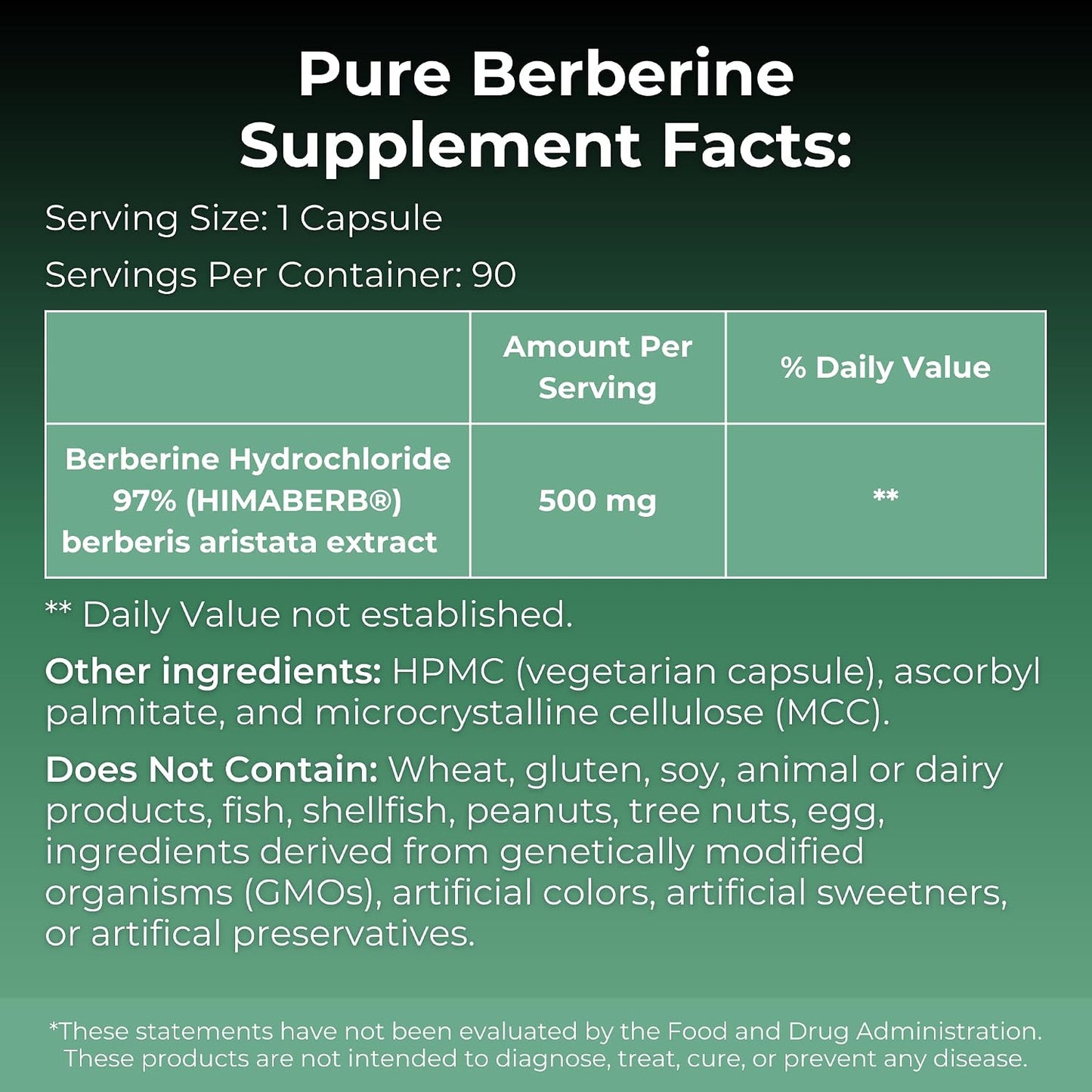 MYOXCIENCE Pure Berberine Himaberb | 500 mg of Berberine HCl per Serving | 90 Servings