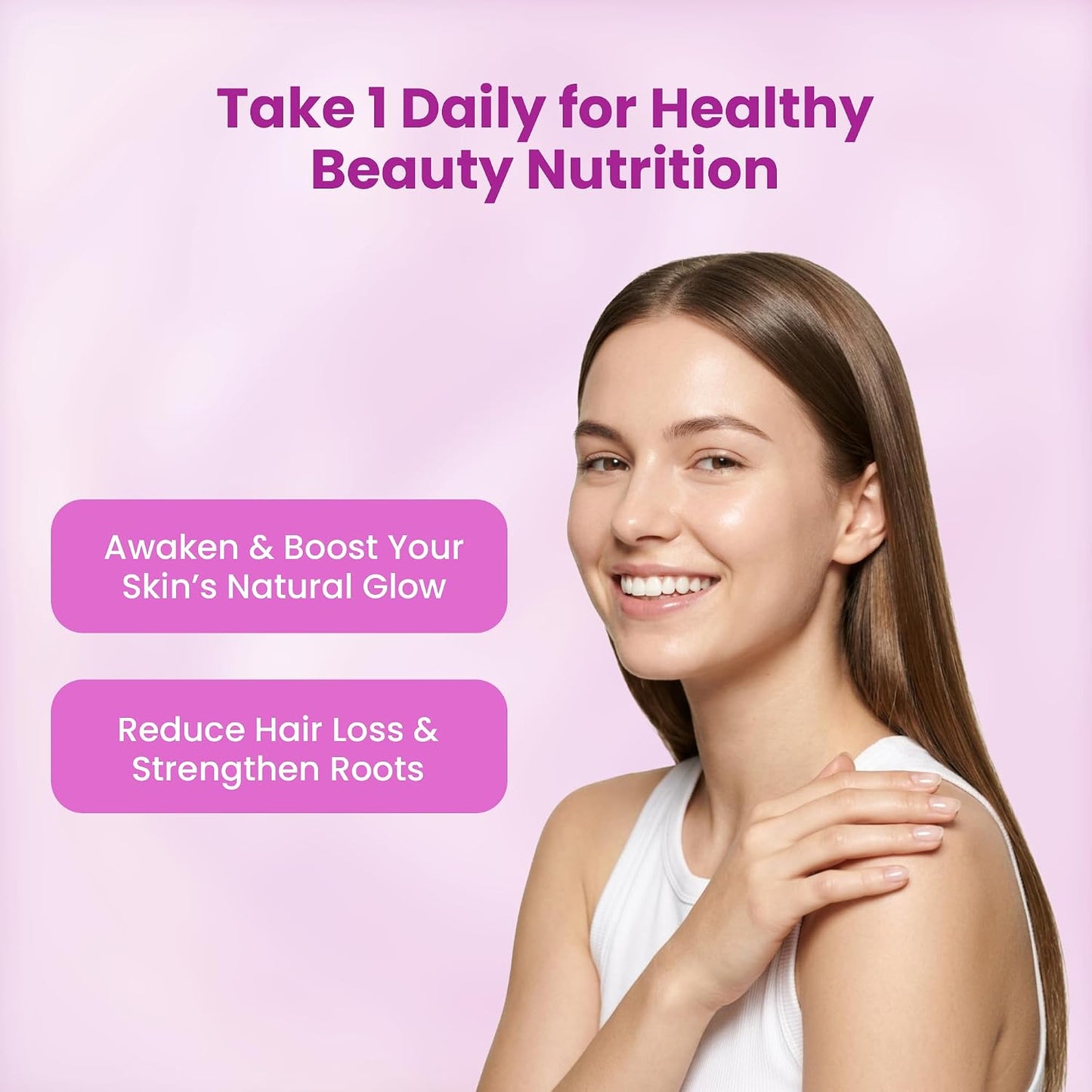 Healthy Hair Skin & Nails Supplement with Vitamin & Zinc – Beauty Wellness Complex for Women & Men – Supports Stronger Nails, Shinier Hair & Radiant Complexion 120 Capsules