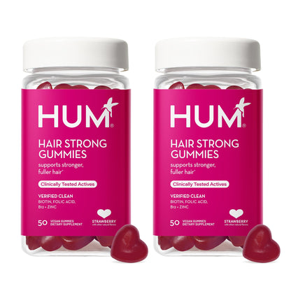 HUM Hair Strong - Daily Gummies with Biotin to Improve Hair Growth - Fo Ti, Folic Acid