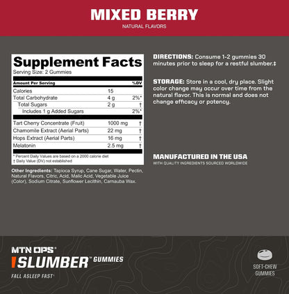 MTN OPS Slumber Gummies & Slumber Salted Caramel Bundle – Nighttime Sleep Support Gummies + Calming Hot Cocoa Drink Mix for Relaxation & Recovery