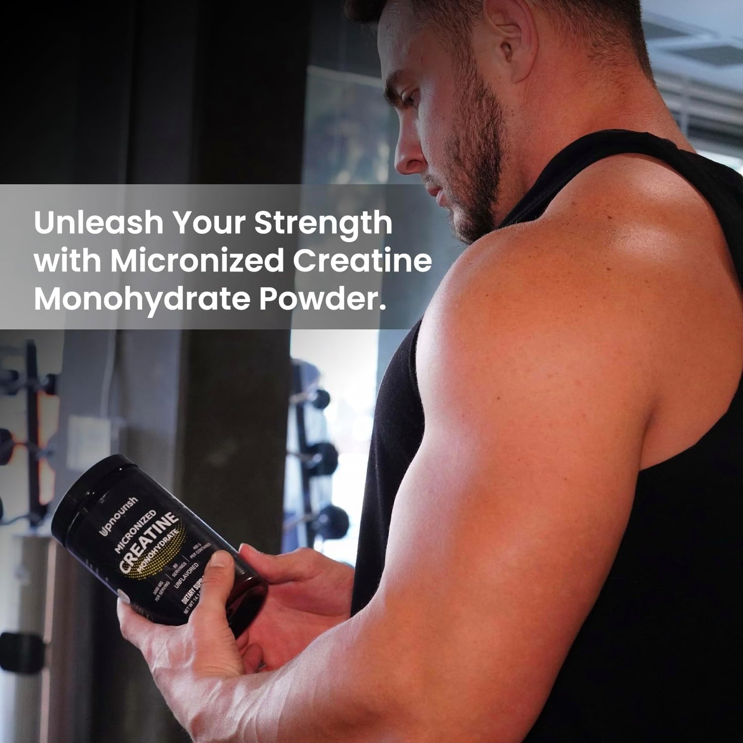UpNourish Micronized Creatine Monohydrate Powder 400 G - Unflavored Vegan for Pre Workout, Muscle Building Pure Women and Men Instantized Supplement, 80 Servings 14.1096 Ounce