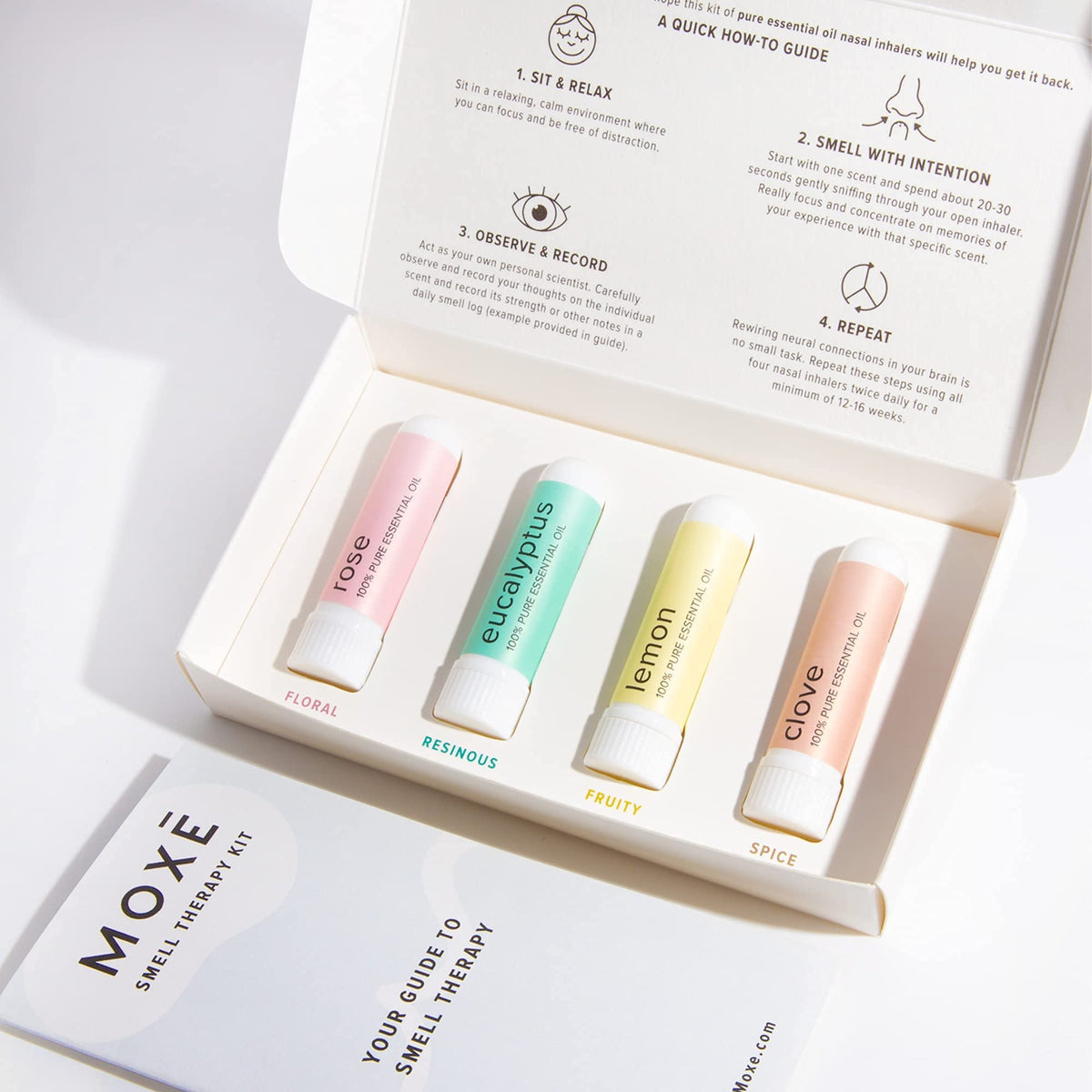 MOXĒ Smell Training Kit, Made in USA, 4 Essential Oils, Olfactory Regeneration, Helps Restore Sense