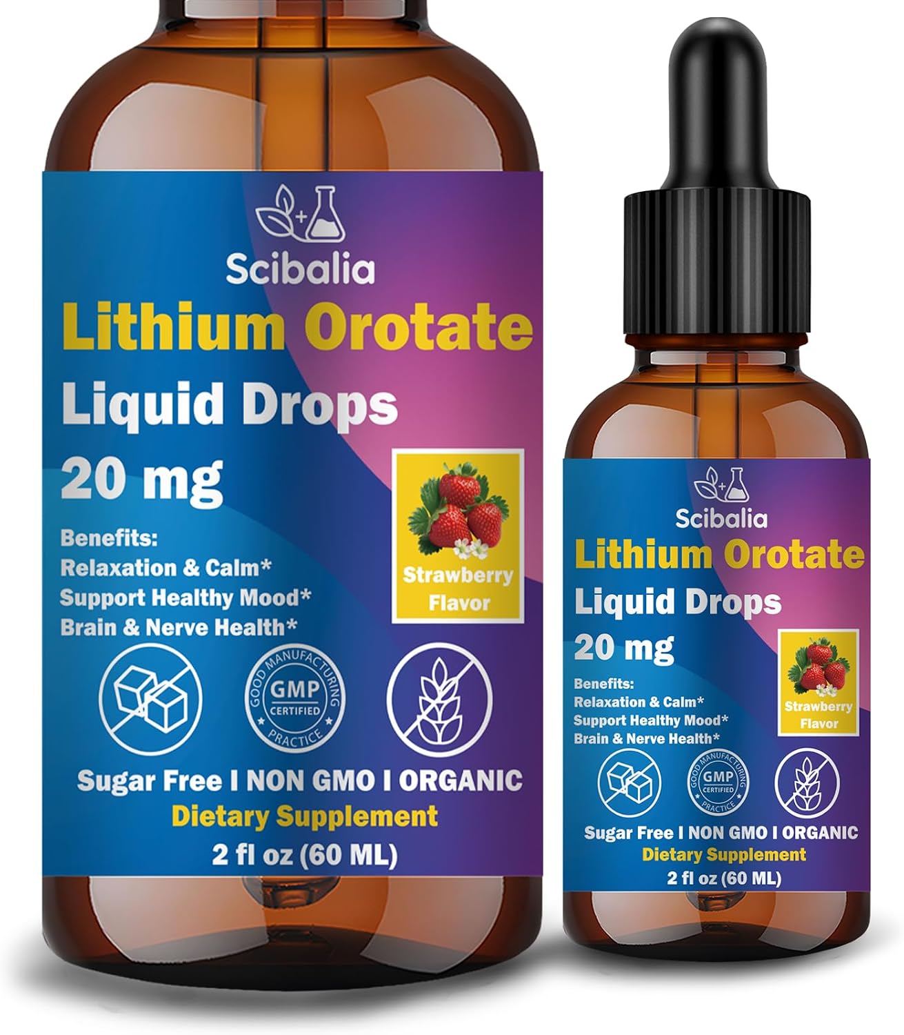 Lithium Orotate Liquid Drops 20mg, Potency 11-in-1 Lithium Supplement w. NAC Magnesium Ashwagandha Theanine Vitamin D3 B6 B12 for Memory Brain Mood Cognitive Support, Non-GMO Gluten Free