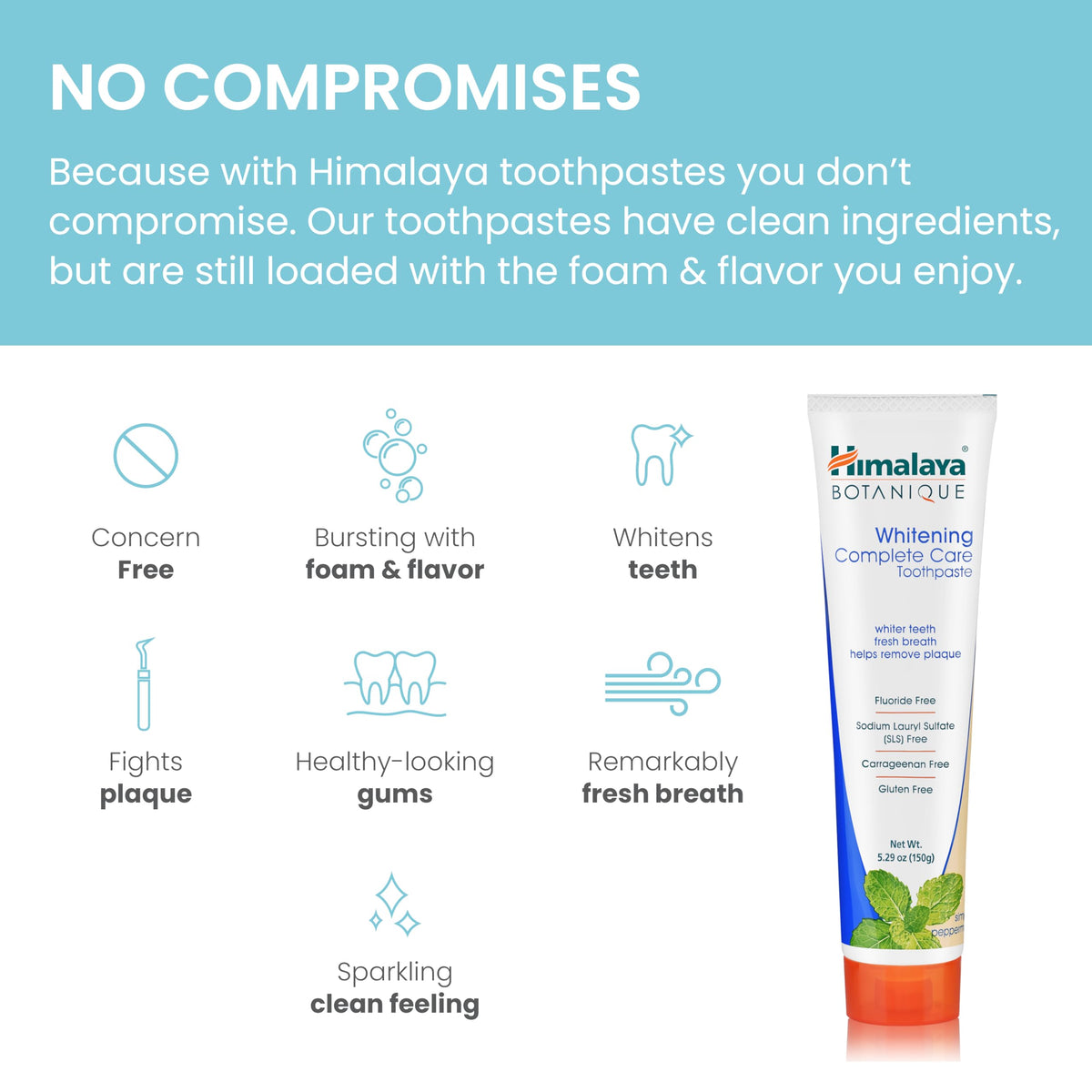 Himalaya Botanique Whitening Complete Care Toothpaste Mint, 5.29 oz, 2 Pack