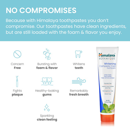 Himalaya Botanique Whitening Complete Care Toothpaste Mint, 5.29 oz, 2 Pack
