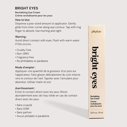 Plexus Bright Eyes™ Revitalizing Eye Cream | 0.5 Fl Oz / 15 ml | Advanced Peptide Complex, Caffeine & Vitamin C for lifting, depuffing, and hydrating the delicate eye area