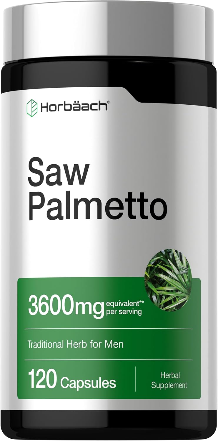 Horbäach Saw Palmetto Extract | 120 Capsules | from Saw Palmetto Berries | Non-GMO and Gluten Free Formula
