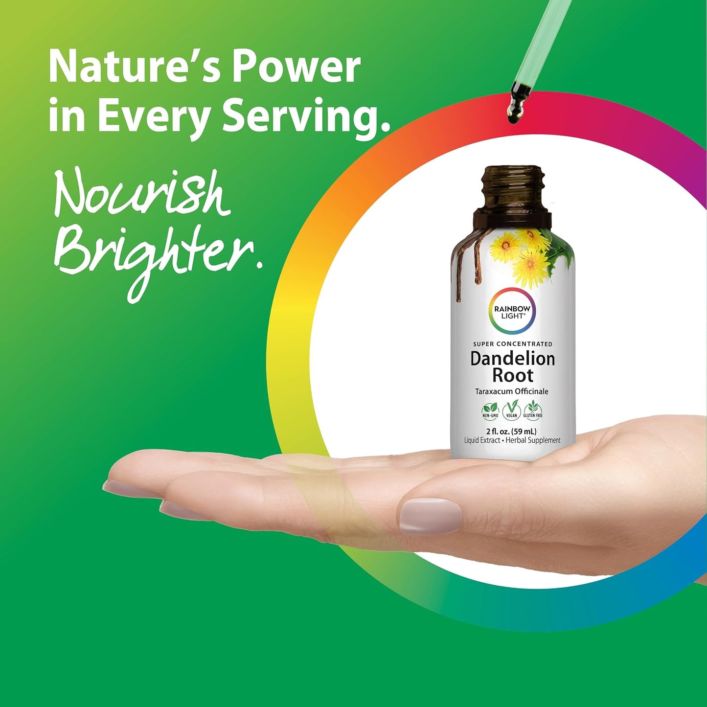 Rainbow Light Dandelion Root Extract Supplement | 2 Fl Oz | Super Concentrated | Alcohol Free | Non-GMO and Gluten Free
