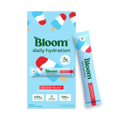 Bloom Nutrition Hydration Electrolyte Sticks, Strawberry Lemonade, 5 Count | Electrolytes with Collagen, 5g Protein, Vitamins & Minerals, Sugar Free Drink Mix